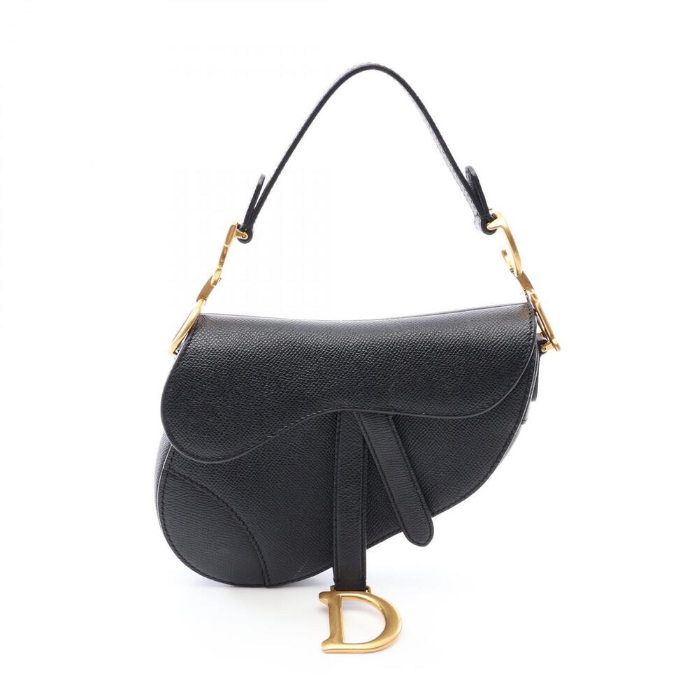 Christian Dior SADDLE Handbag Leather Black